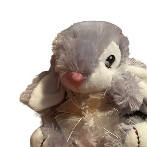 Dan Dee‎ Bunny Rabbit Gray White Stuffed Animal Easter Soft Plush Spring 6 inch